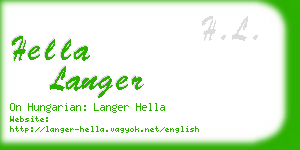hella langer business card